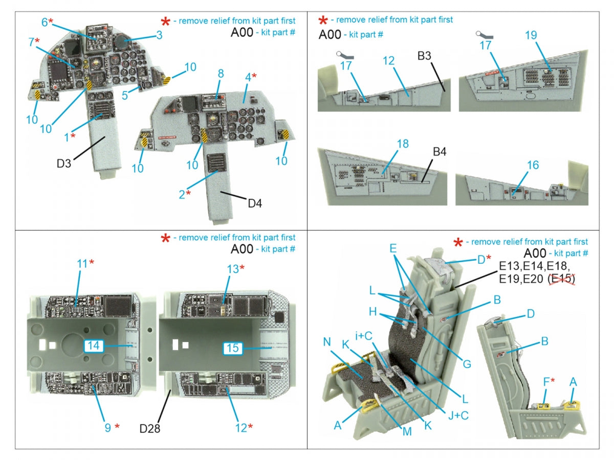 Quinta Studio QD48415 F-15D 3D-Printed coloured Interior on decal paper (Academy) 1/48 – zdjęcie 2