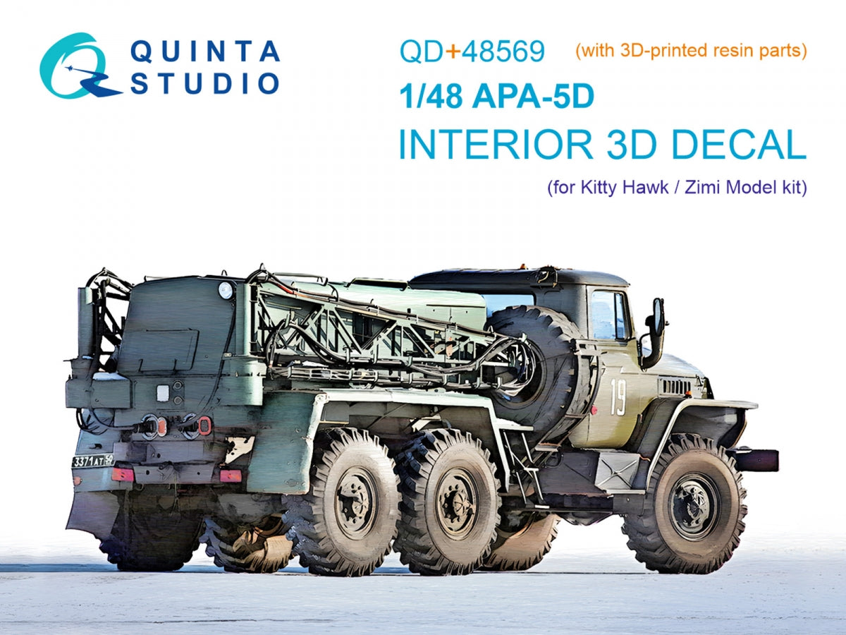 Quinta Studio QD+48569 APA-5D 3D-Printed & coloured Interior on decal paper (KittyHawk/Zimi model) (with 3D-printed resin parts) 1/48