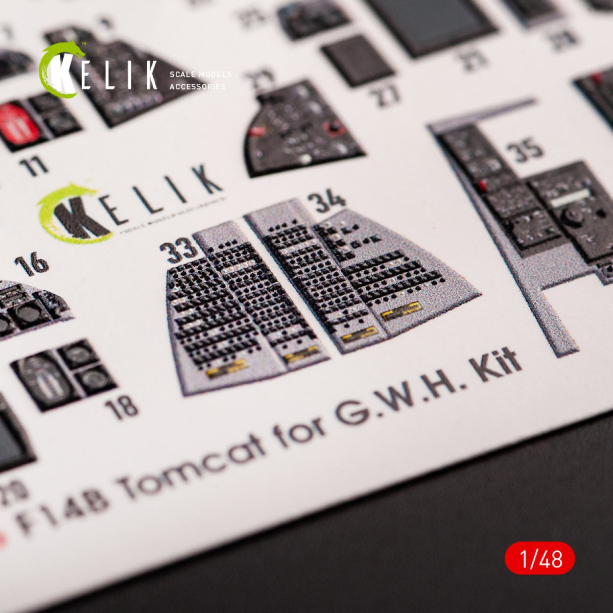 KELIK K48066 F-14B TOMCAT INTERIOR 3D DECALS FOR GWH KIT 1/48 – zdjęcie 6