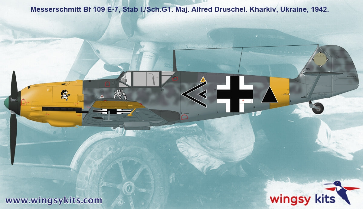 Wingsy Kits D5-11 German WWII Fighter MESSERSCHMITT Bf 109 E-7 1/48 – zdjęcie 4