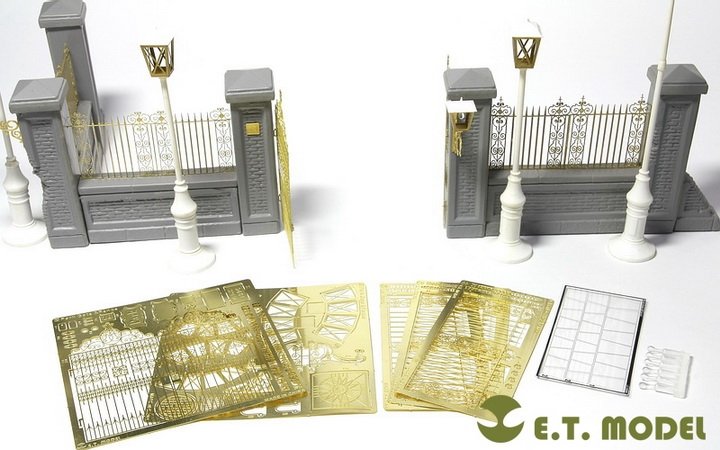E.T. Model J35-001 Park Gate &amp;amp; Fence FOR MINIART KIT – zdjęcie 4