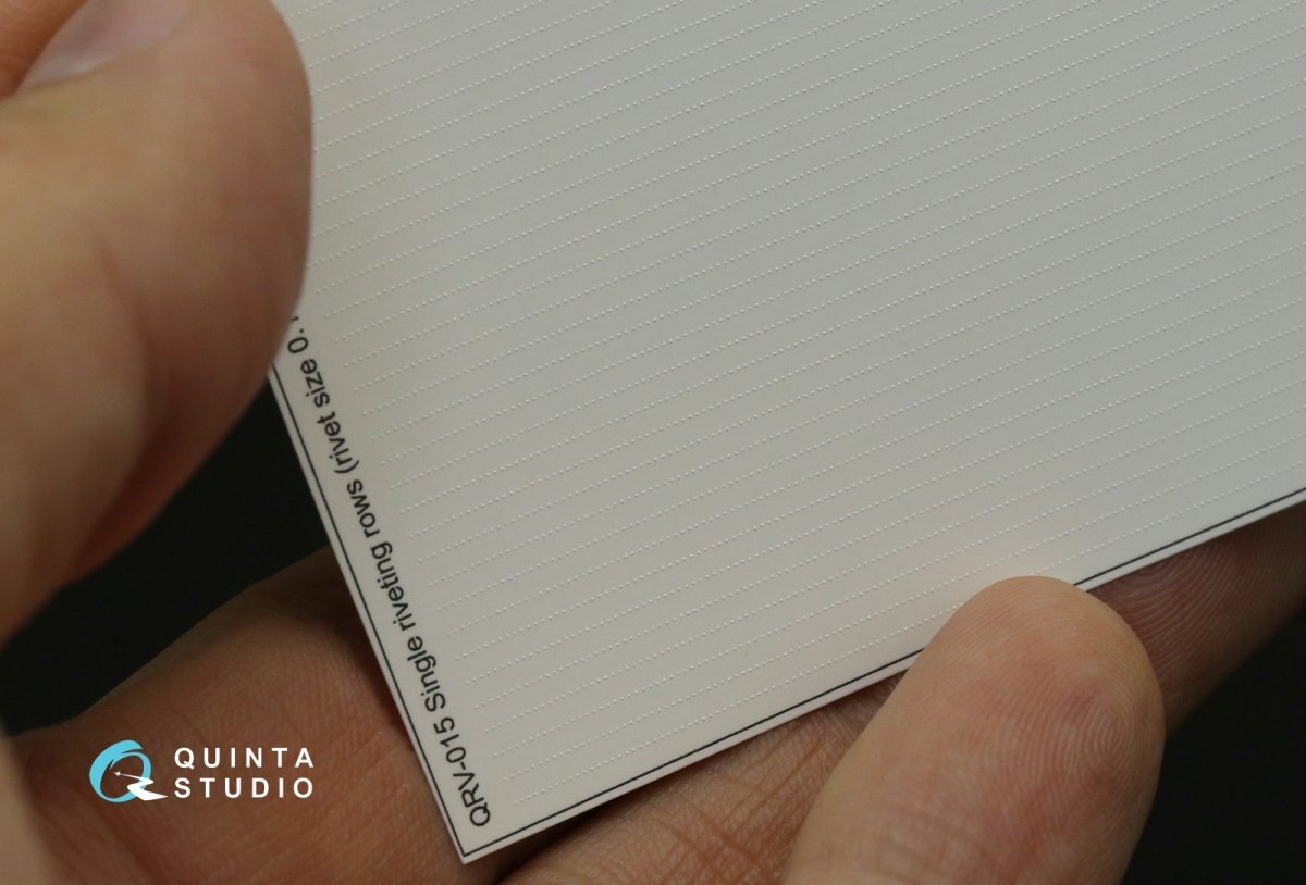 Quinta Studio QRV-015 Single riveting rows (rivet size 0.10 mm, gap 0.4 mm, suits 1/72 scale), White color, total length 6.7 m/22 ft – zdjęcie 6