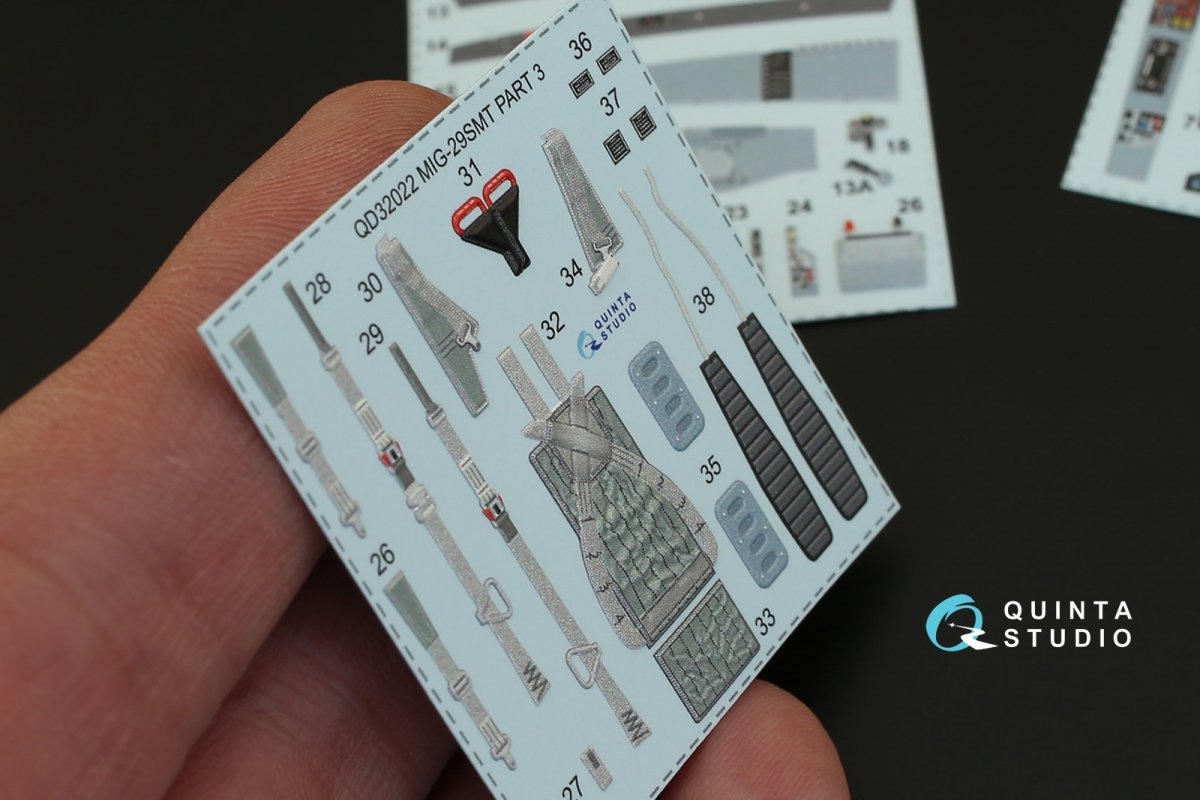 Quinta Studio QD32022 MiG-29SMT 3D-Printed &amp;amp; colored Interior on decal paper (for Trumpeter kit) 1/32 – image 2