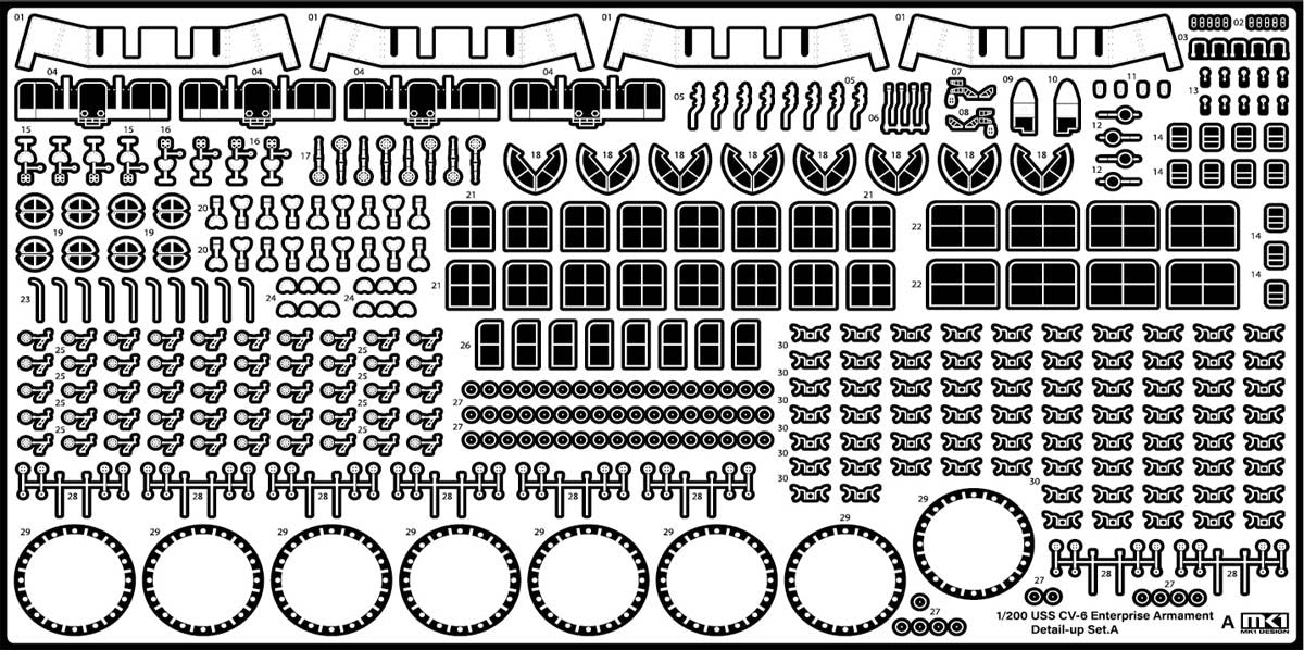 MK1 Design MD-20022 USS CV-6 Enterprise DX with Full Wooden Deck for Trumpeter 1/200 – zdjęcie 83