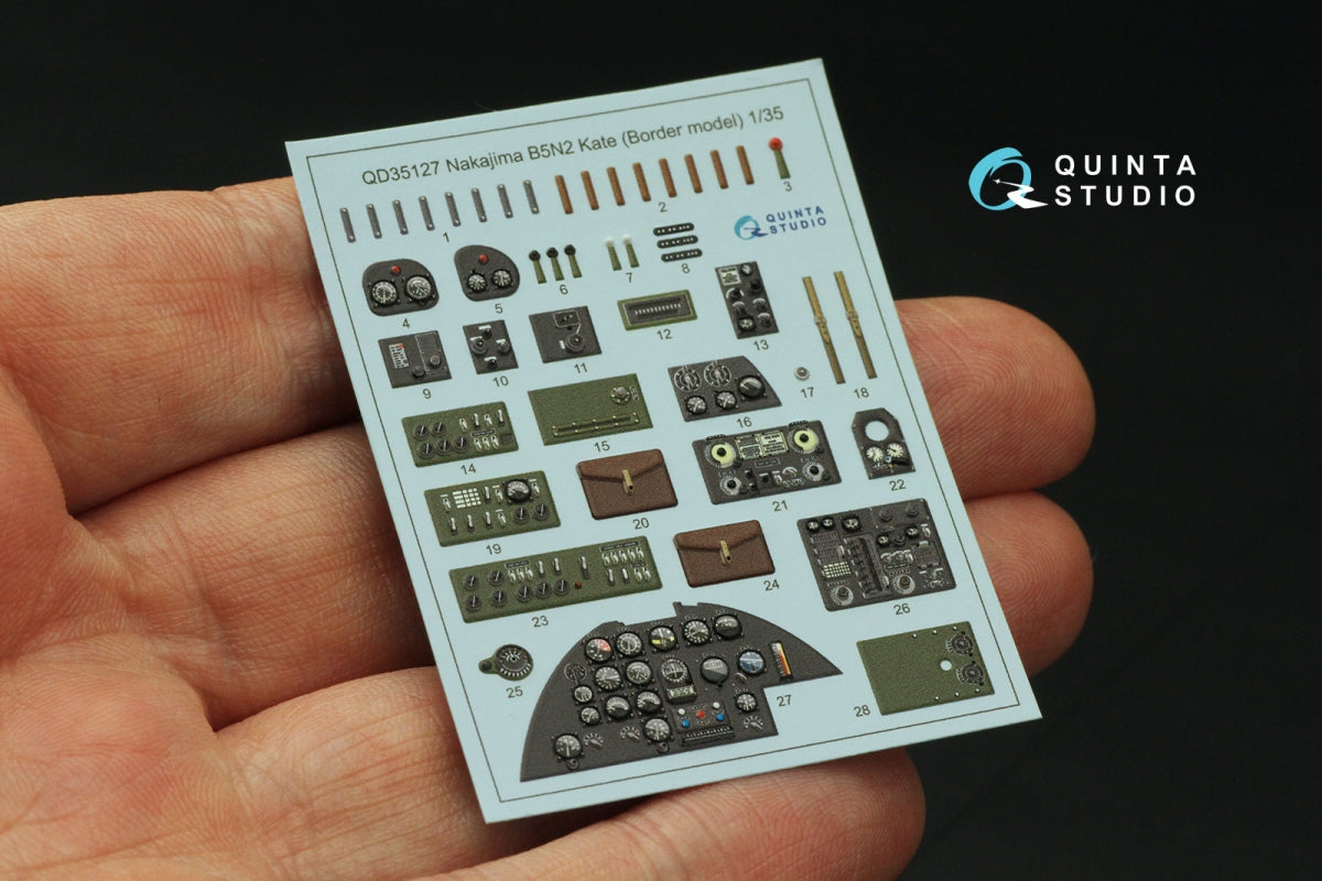 Quinta Studio QD35127 Nakajima B5N2 Kate 3D-Printed coloured Interior on decal paper (Border Model) 1/35 – zdjęcie 4