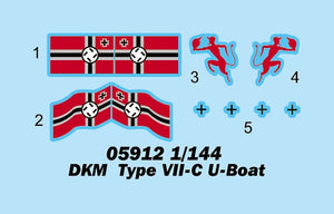 Trumpeter 05912 DKM Type VII-C U-Boat 1/144 – immagine 3