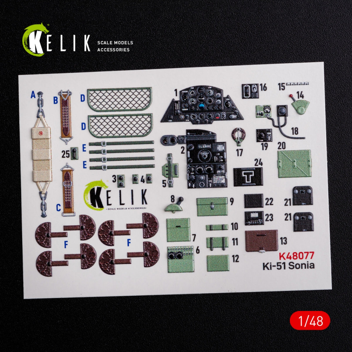 KELIK K48077 Ki-51 Sonia interior 3D decals for WingsyKits kit 1/48 – zdjęcie 2