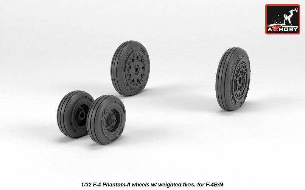 Armory Models AW32306 F-4 Phantom-II wheels w/ weighted tires, early 1/32 – zdjęcie 3