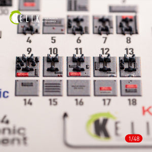 KELIK K48121 F-104 series Electrical Equipment - interior 3D decals for Kinetic kit 1/48