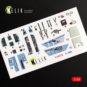 KELIK K48028 F/A-18A &amp;quot;HORNET&amp;quot; INTERIOR 3D DECALS FOR KINETIC KIT 1/48 – zdjęcie 2