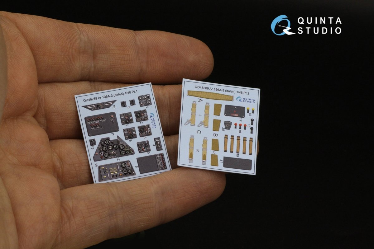 Quinta Studio QD48289 Ar 196A-3 3D-Printed &amp;amp; coloured Interior on decal paper (Italeri) 1/48 – zdjęcie 3