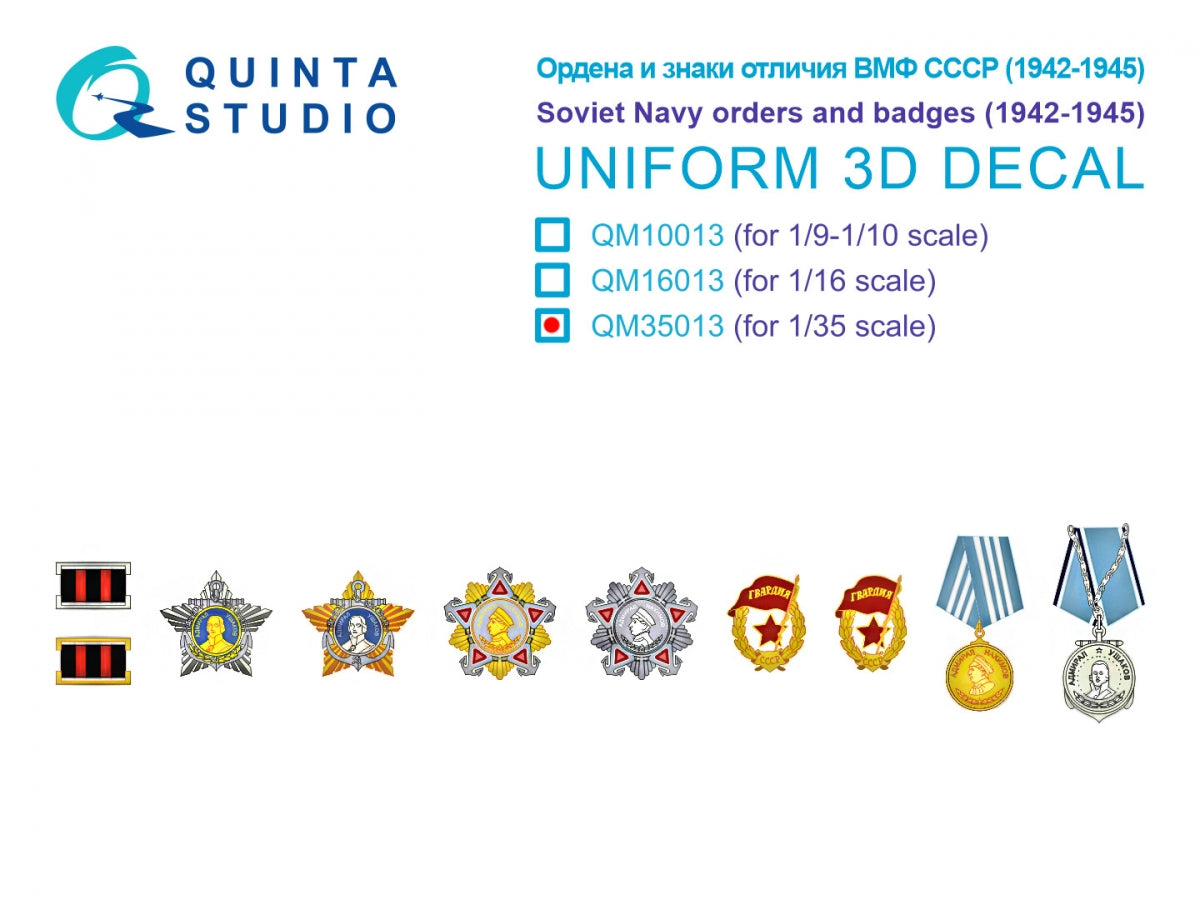 Quinta Studio QM35013 Soviet Navy orders and badges (1942-1945) 1/35
