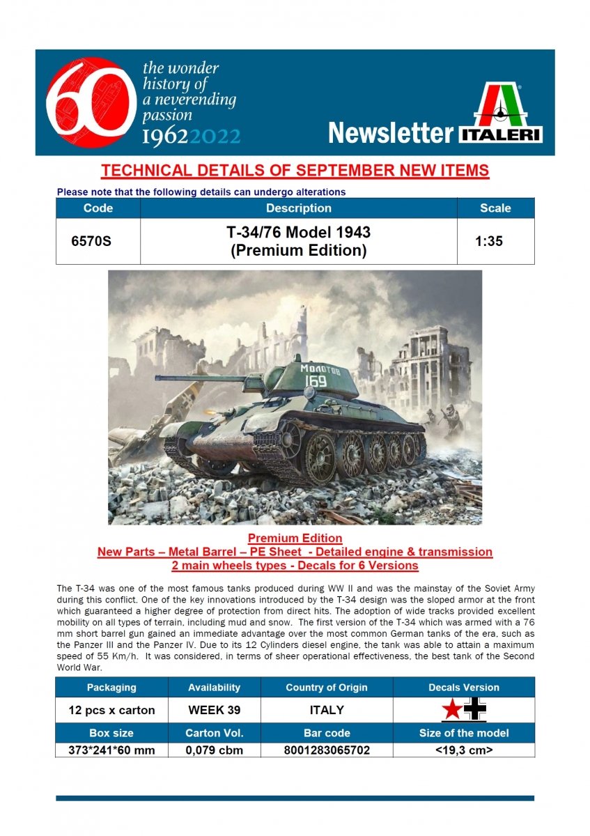 Italeri 6570 T-34/76 mod. 1943 1/35 – zdjęcie 2
