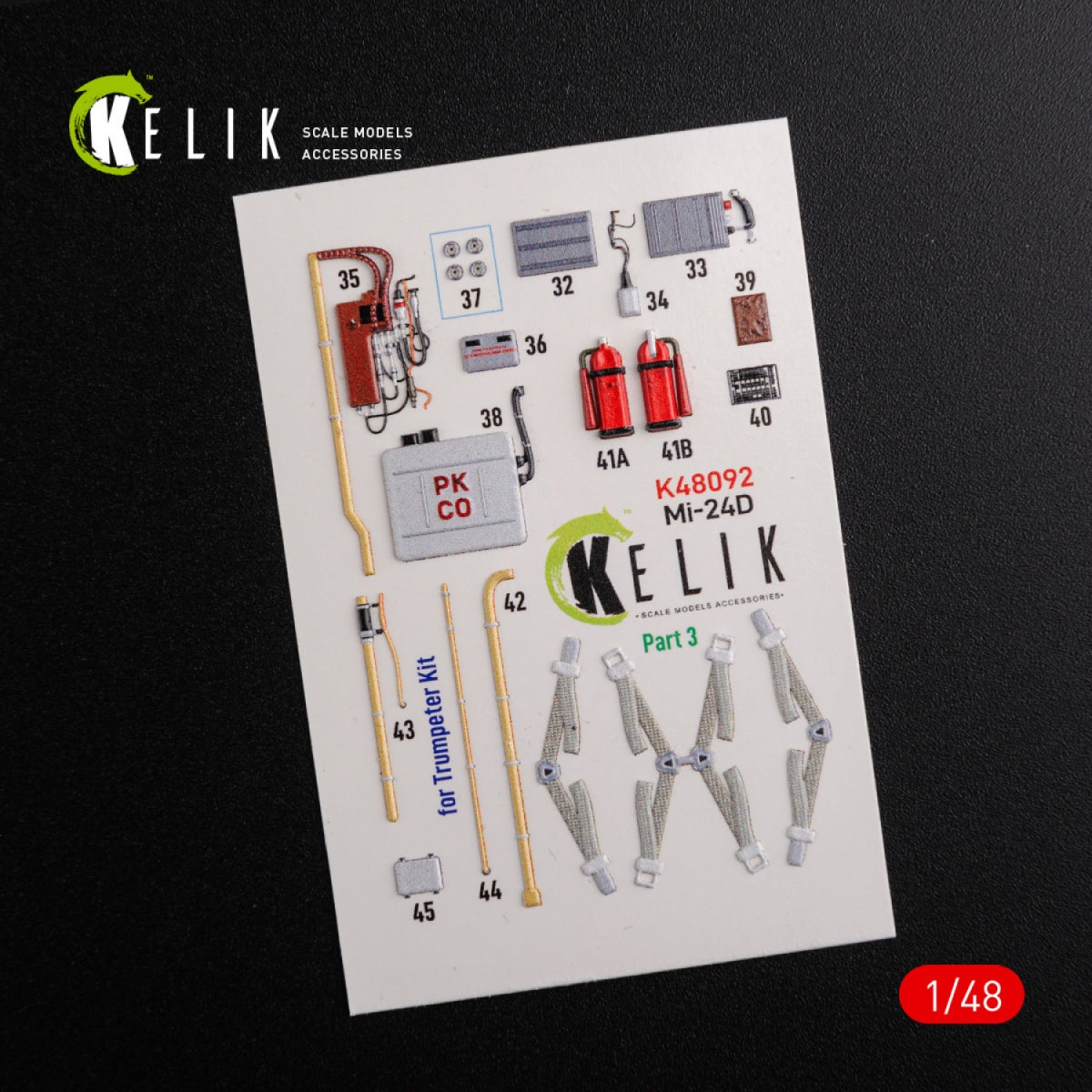 KELIK K48092 Mi-24D (Hind-D) interior 3D decals for Trumpeter kit 1/48 – zdjęcie 4