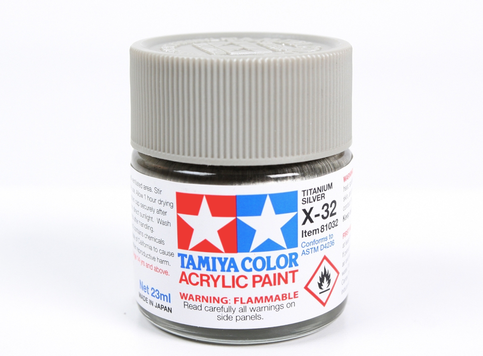 Tamiya 81032 Peinture acrylique X-32 Argent titane 23 ml – image 2