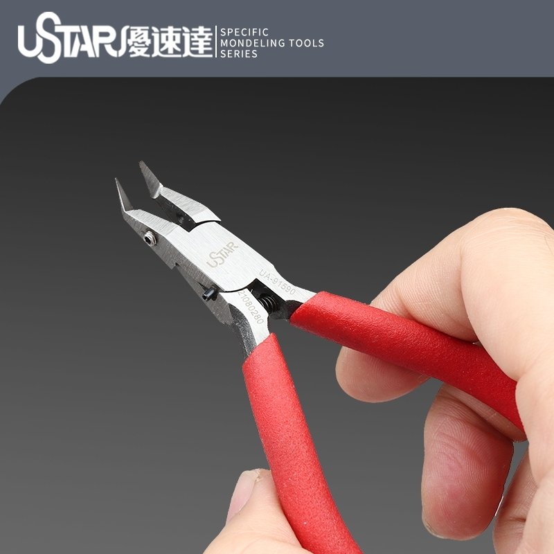 U-Star UA-91590 Ultra thin single edge curved nose cutting pliers - Ultra cienkie szczypce tnące z zakrzywionym noskiem o pojedynczej krawędzi – zdjęcie 3