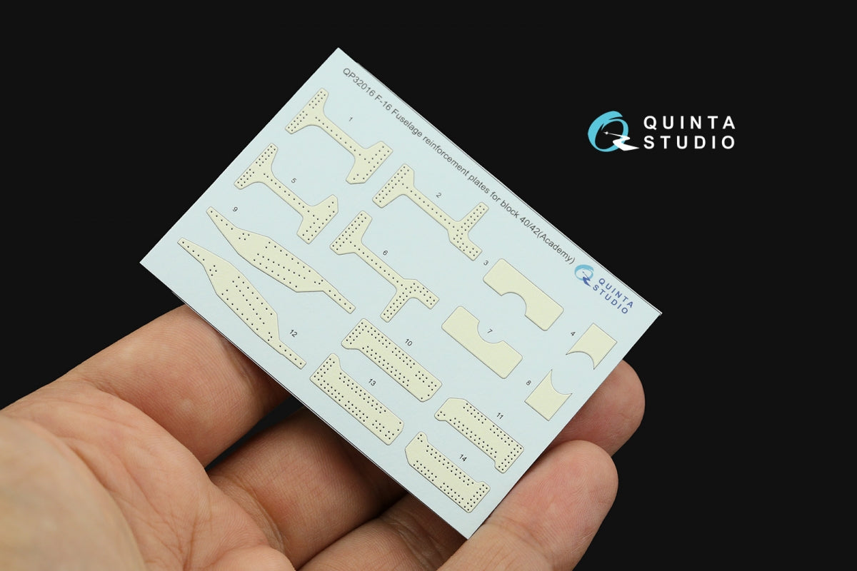 Quinta Studio QP32016 F-16 block 40/42 reinforcement plates (Academy) 1/32 – zdjęcie 2