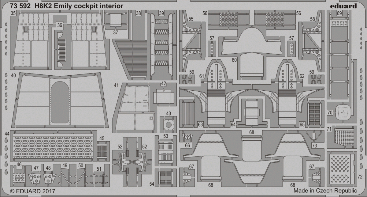 Eduard 73592 H8K2 Emily cockpit interior HASEGAWA 1/72 – zdjęcie 2