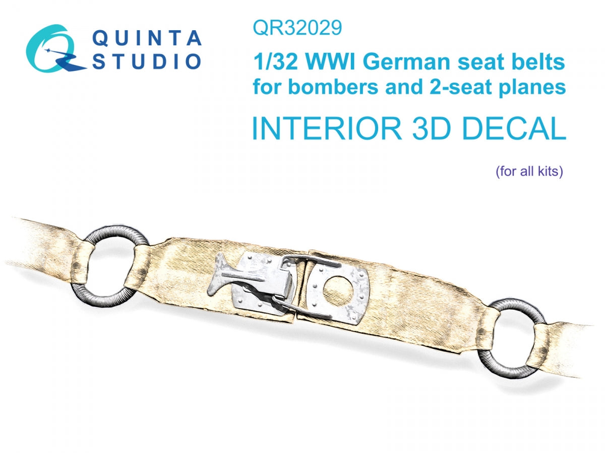 Quinta Studio QR32029 WWI German seats Belts for bombers 1/32