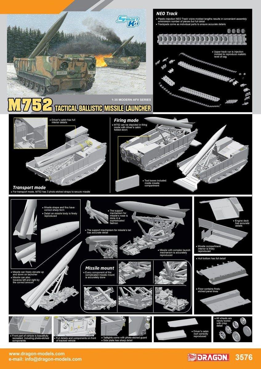 Dragon 3576 M752 TACTICAL BALLISTIC MISSILE LAUNCHER 1/35 – image 2