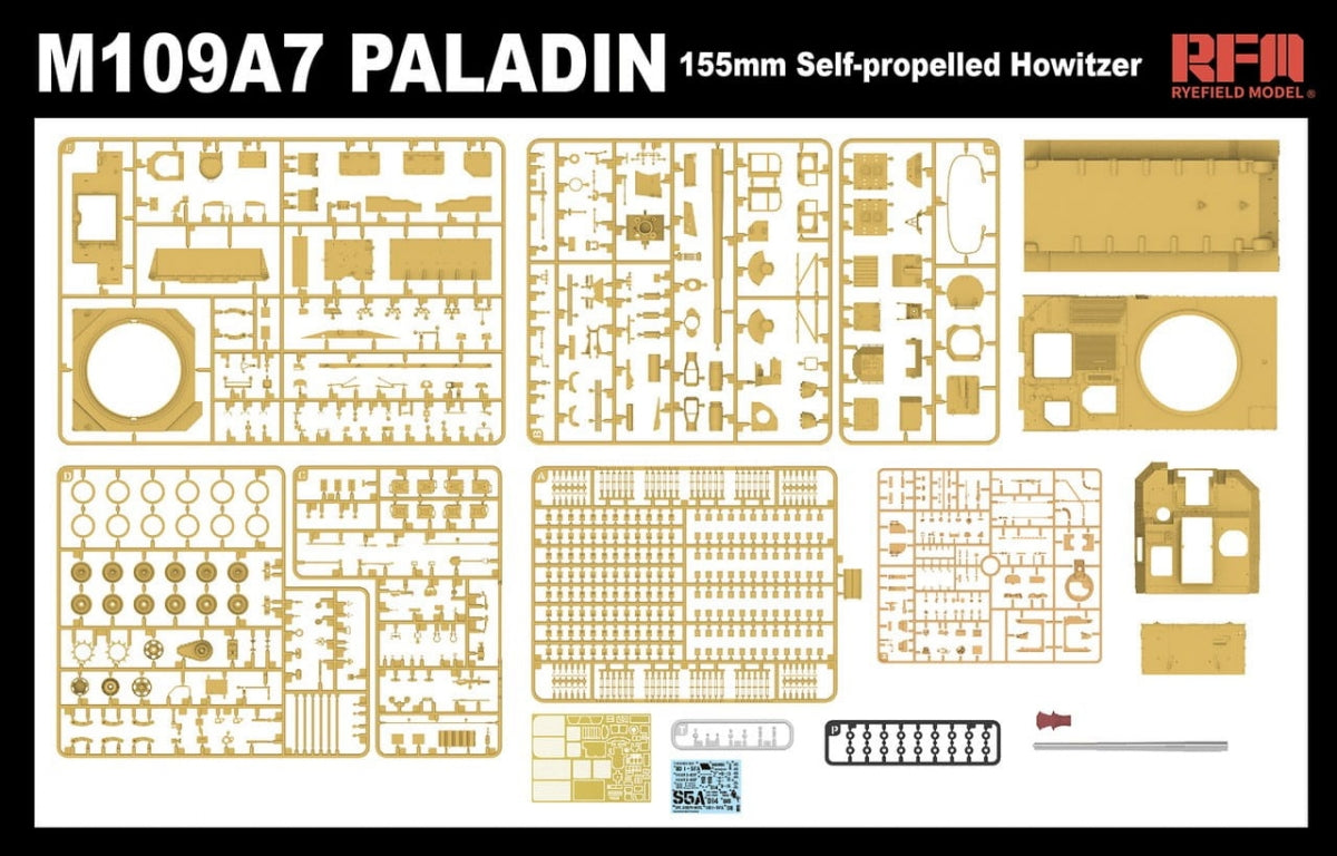 Rye Field Model 5129 M109A7 PALADIN 155 mm Self-Propelled Howitzer w/ Workable Tracks 1/35 – zdjęcie 5