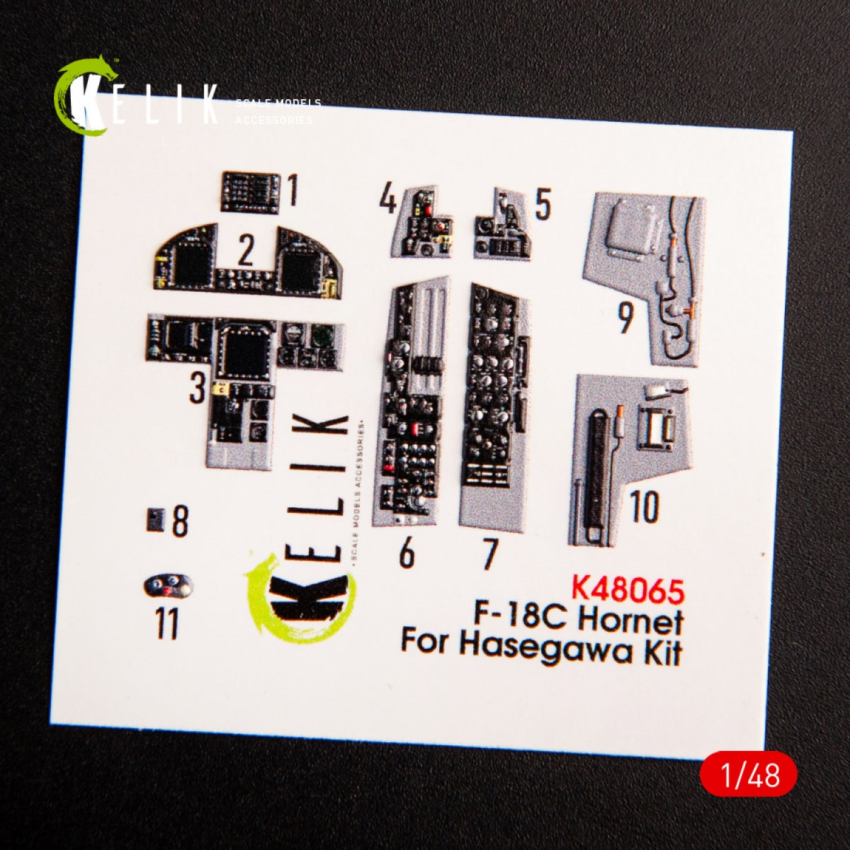 KELIK K48065 F-18C HORNET INTERIOR 3D DECALS FOR HASEGAWA KIT 1/48 – zdjęcie 3