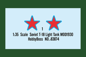 Hobby Boss 83874 Soviet T-18 Light Tank MOD1930 1/35 – zdjęcie 3