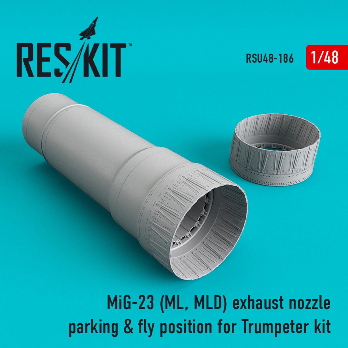 RESKIT RSU48-0186 MIG-23 (ML, MLD) POSITION DE STATIONNEMENT ET DE VOL DE LA BUSE D'ÉCHAPPEMENT POUR MAQUETTE TRUMPETER 1/48