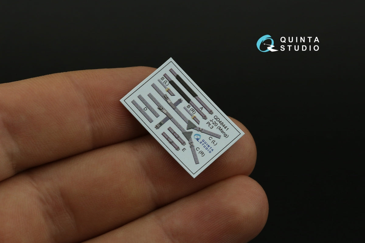 Quinta Studio QD48441 J-20 3D-Printed colored Interior on decal paper (Meng) 1/48 – image 8