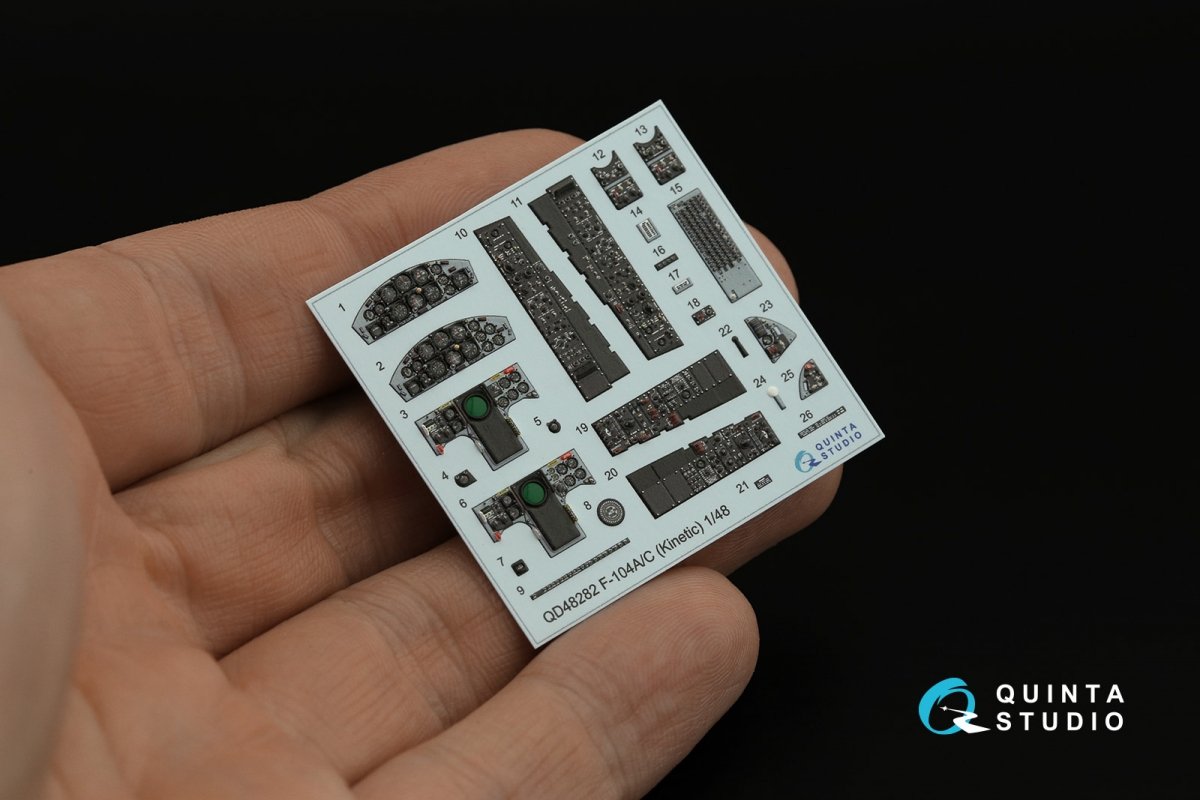 Quinta Studio QD48282 F-104A/С 3D-Printed &amp;amp; colored Interior on decal paper (Kinetic) 1/48 – image 5