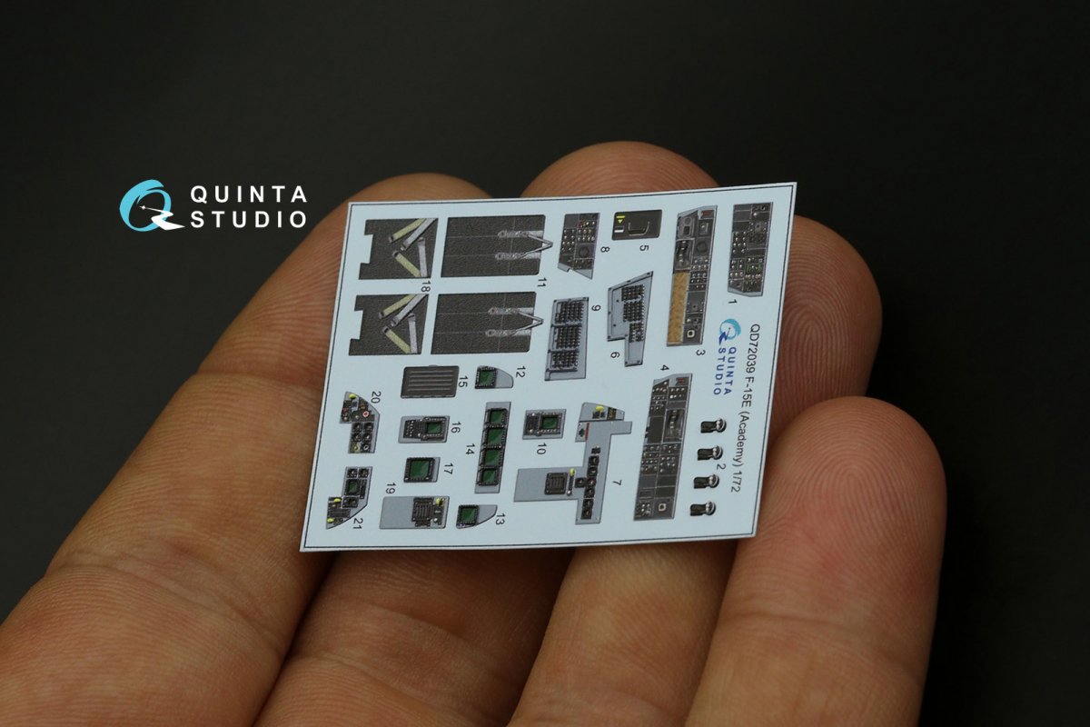 Quinta Studio QD72039 F-15E 3D-Printed &amp;amp; coloured Interior on decal paper (Academy) 1/72 – zdjęcie 10