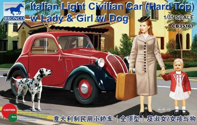 Bronco CB35167 Italian Light Civilian Car (Hard Top) w Lady Girl w/ Dog 1/35