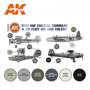 AK Interactive AK11728 WWII RAF COASTAL COMMAND &amp;amp; RN FLEET AIR ARM COLORS 6x17 ml – zdjęcie 2