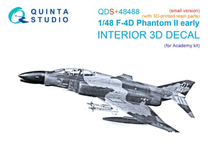 Quinta Studio QDS+48488 F-4D early Phantom II 3D-Printed &amp;amp; coloured Interior on decal paper (Academy) (Small version) (with 3D-printed resin parts) 1/48