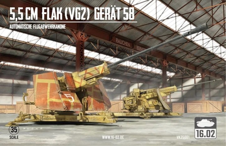 16.02 VK35001 5.5cm Flak (VG2) Gerät 58 Automatische Flugabwehrkanone 1/35