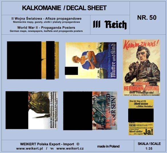 Weikert Decals DEC250 World War II - German Propaganda Posters 1/35