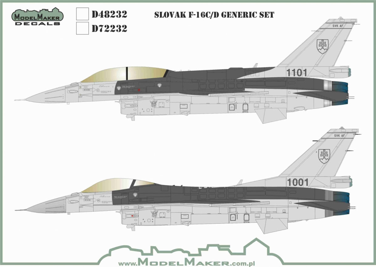 ModelMaker Decals D48232 Slovak F-16C/D generic set 1/48 – image 2