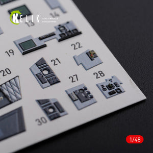 KELIK K48078 F/A-18F Super Hornet interior 3D decals for MENG kit 1/48 – zdjęcie 6