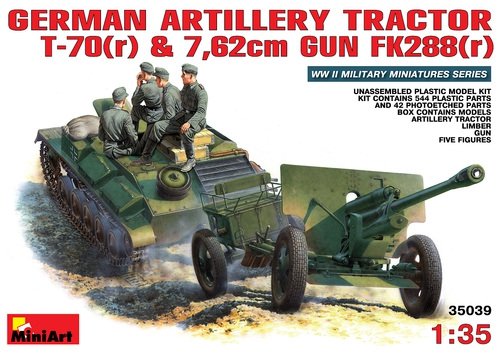 MiniArt 35039 Artillery Tractor T-70(r) & 7.62cm Gun FK288(r) 1/35