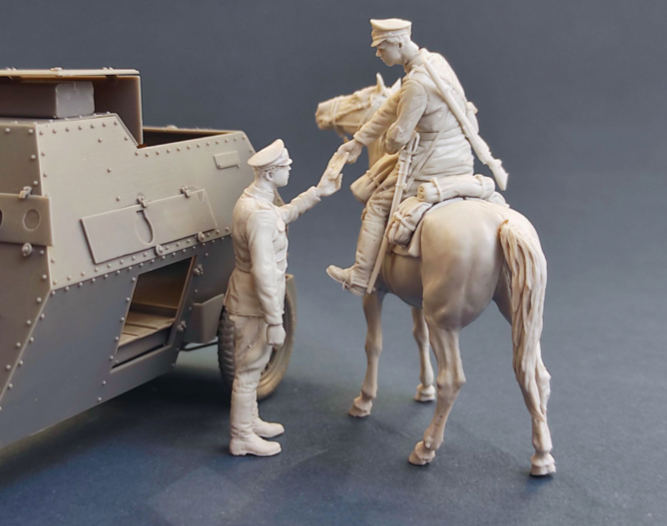 Copper State Models F35-032 Imperial Russian Automobile MG platoon Orderly officer passing an order 1/35 – image 2