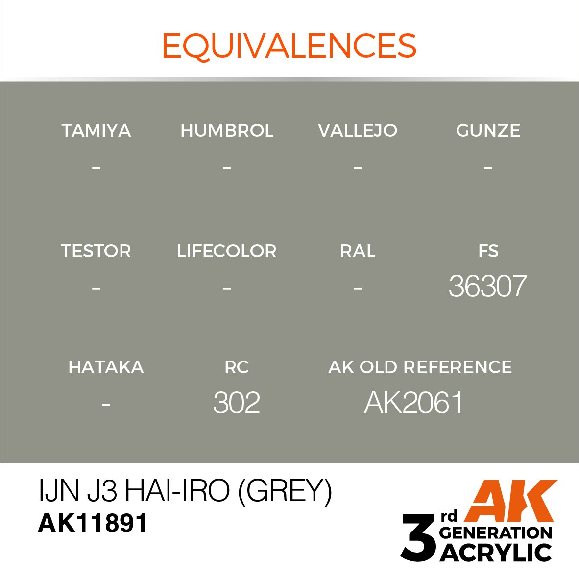 AK Interactive AK11891 IJN J3 HAI-IRO (GRAY) – AIR 17ml – image 3