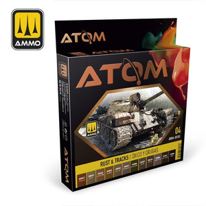 AMMO of Mig Jimenez ATOM 20703 Rust &amp;amp; Tracks Set 12 x 20 ml