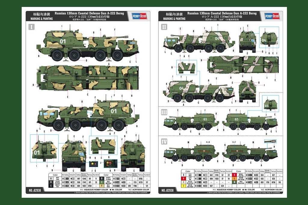 Hobby Boss 82938 Russian 130mm Coastal Defense Gun A-222 Bereg 1/72 – zdjęcie 3