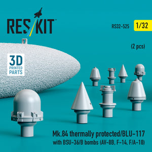 RESKIT RS32-0525 Mk.84 thermally protected/BLU-117 with BSU-36/B bombs (2 pcs) (3D Printed) 1/32 – zdjęcie 2