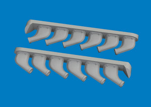 Eduard 672445 P-51D exhaust stacks PRINT for ARMA HOBBY 1/72
