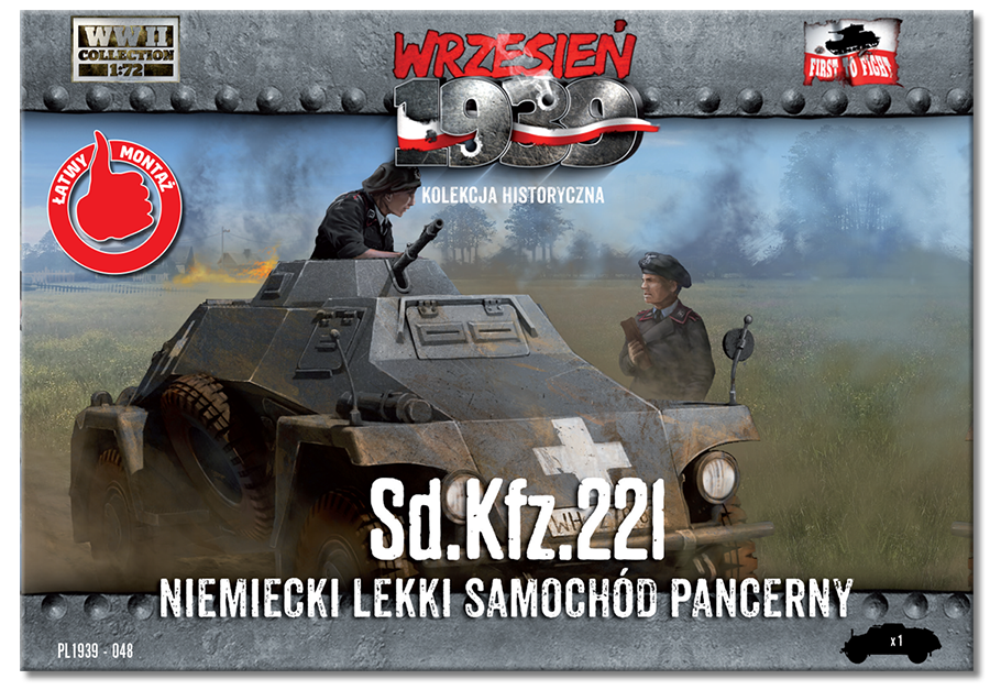 First to Fight PL048 Niemiecki Lekki Samochód Pancerny Sd.Kfz.221 1/72 – zdjęcie 2
