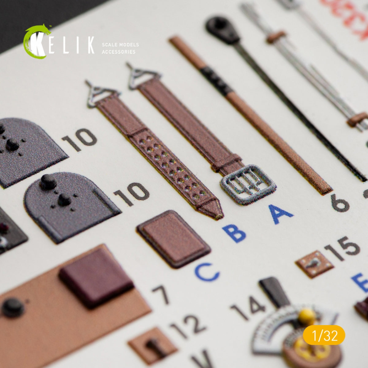 KELIK K32008 KI-61-I INTERIOR 3D DECALS FOR HASEGAWA KIT 1/32 – immagine 4