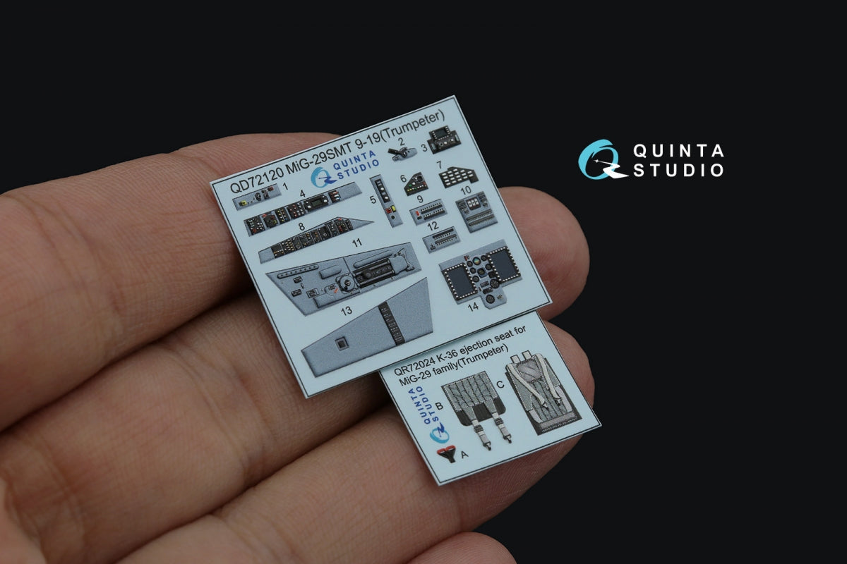 Quinta Studio QD72120 MiG-29SMT 9-19 3D-Printed coloured Interior on decal paper (Trumpeter) 1/72 – zdjęcie 3
