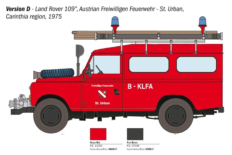 Italeri 3660 LAND ROVER FIRE TRUCK 1/24 – zdjęcie 3