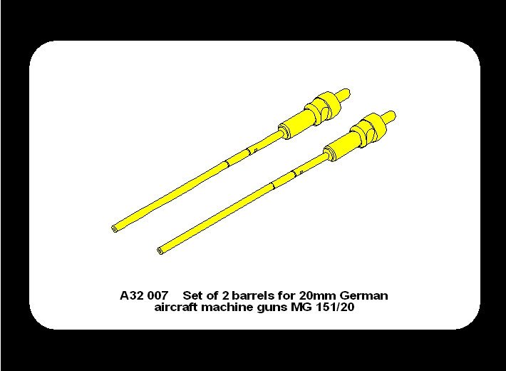 Aber A32007 Set of 2 barrels for German aircraft 20mm machine guns MG 151/20 1/32 – zdjęcie 6